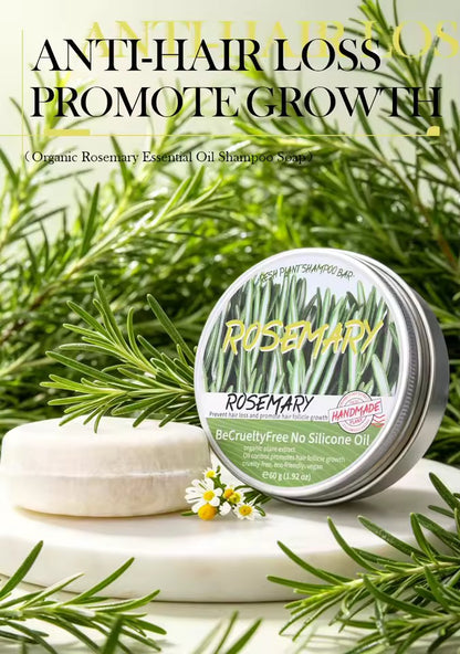 Organic Rosemary Shampoo Soap for Hair Care Without Silicone, Cleanses the Scalp, Nourishes Hair & Controls Oil