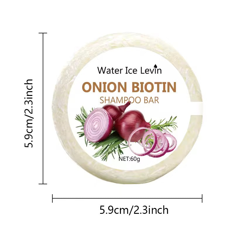 Organic Onion Biotin Cold Pressed Shampoo Soap for Hair Care Without Silicone, Cleanses the Scalp, Nourishes Hair & Controls Oil