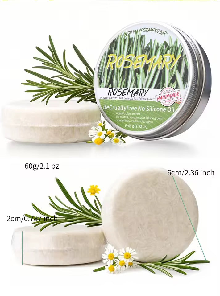Organic Rosemary Shampoo Soap for Hair Care Without Silicone, Cleanses the Scalp, Nourishes Hair & Controls Oil