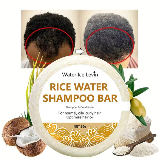 Organic Rice Water Cold Pressed Shampoo Soap for Hair Care Without Silicone, Cleanses the Scalp, Nourishes Hair & Controls Oil