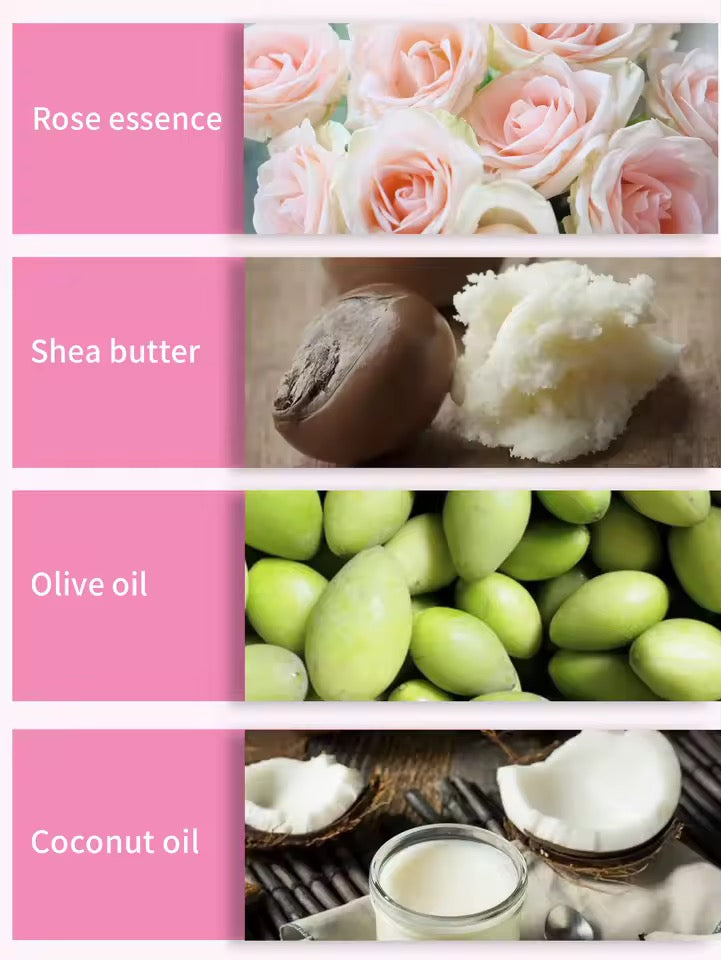 Organic Rose Cold Pressed Shampoo Soap for Hair Care Without Silicone, Cleanses the Scalp, Nourishes Hair & Controls Oil