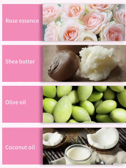 Organic Rose Cold Pressed Shampoo Soap for Hair Care Without Silicone, Cleanses the Scalp, Nourishes Hair & Controls Oil