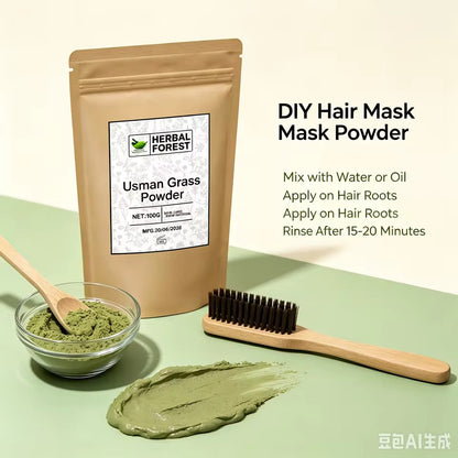 Organic Usman Grass Powder for Hair Ancient Beauty (100 grams)