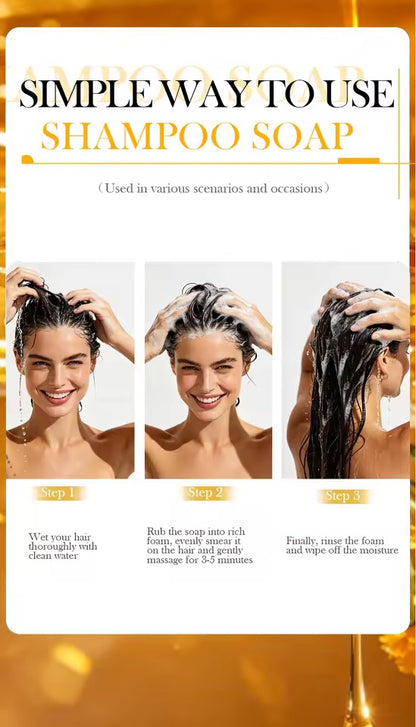 Organic Honey Cold Pressed Shampoo Soap for Hair Care Without Silicone, Cleanses the Scalp, Nourishes Hair & Controls Oil