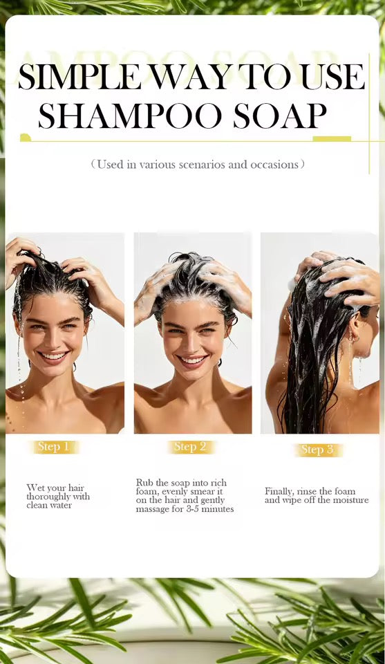 Organic Rosemary Shampoo Soap for Hair Care Without Silicone, Cleanses the Scalp, Nourishes Hair & Controls Oil