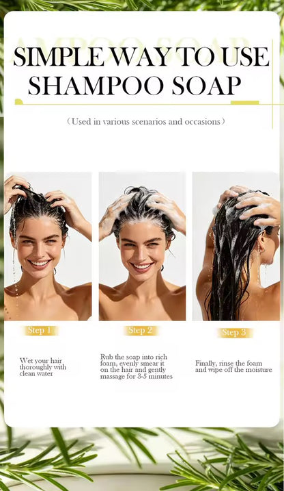 Organic Rosemary Shampoo Soap for Hair Care Without Silicone, Cleanses the Scalp, Nourishes Hair & Controls Oil