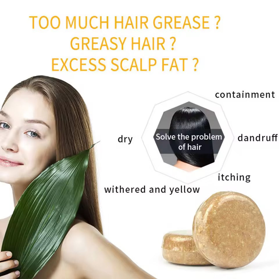 Organic Ginger Cold Pressed Shampoo Soap for Hair Care Without Silicone, Cleanses the Scalp, Nourishes Hair & Controls Oil
