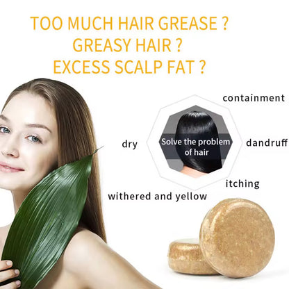 Organic Ginger Cold Pressed Shampoo Soap for Hair Care Without Silicone, Cleanses the Scalp, Nourishes Hair & Controls Oil