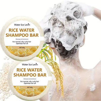 Organic Rice Water Cold Pressed Shampoo Soap for Hair Care Without Silicone, Cleanses the Scalp, Nourishes Hair & Controls Oil