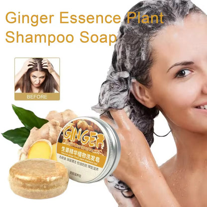 Organic Ginger Cold Pressed Shampoo Soap for Hair Care Without Silicone, Cleanses the Scalp, Nourishes Hair & Controls Oil