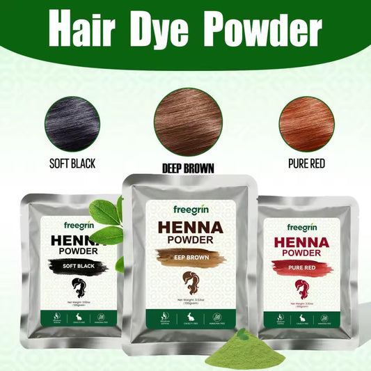 Organic Henna Powder 3 Shades for Hair Ancient Beauty (100 grams)