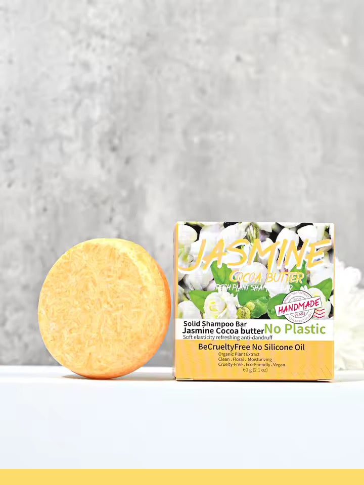 Organic Jasmine Cold Pressed Shampoo Soap for Hair Care Without Silicone, Cleanses the Scalp, Nourishes Hair & Controls Oil