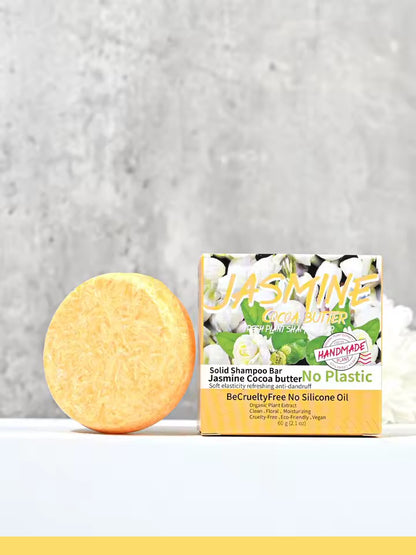 Organic Jasmine Cold Pressed Shampoo Soap for Hair Care Without Silicone, Cleanses the Scalp, Nourishes Hair & Controls Oil
