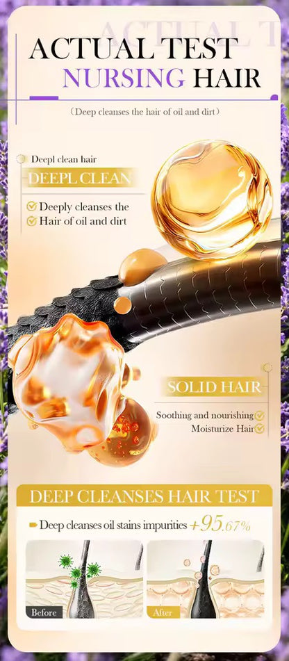 Organic Lavender Cold Pressed Shampoo Soap for Hair Care Without Silicone, Cleanses the Scalp, Nourishes Hair & Controls Oil