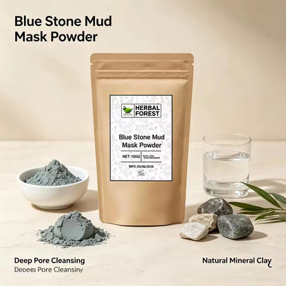 Organic Blue Stone Mud Mask Powder for Skin and Face Ancient Beauty (100 grams)