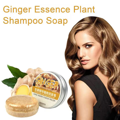 Organic Ginger Cold Pressed Shampoo Soap for Hair Care Without Silicone, Cleanses the Scalp, Nourishes Hair & Controls Oil
