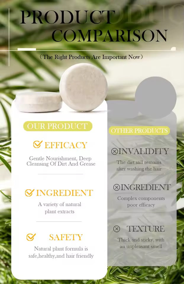 Organic Rosemary Shampoo Soap for Hair Care Without Silicone, Cleanses the Scalp, Nourishes Hair & Controls Oil