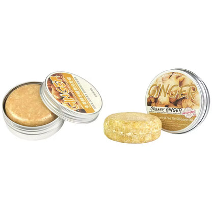 Organic Ginger Cold Pressed Shampoo Soap for Hair Care Without Silicone, Cleanses the Scalp, Nourishes Hair & Controls Oil