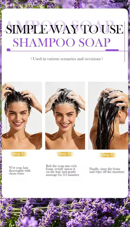 Organic Lavender Cold Pressed Shampoo Soap for Hair Care Without Silicone, Cleanses the Scalp, Nourishes Hair & Controls Oil