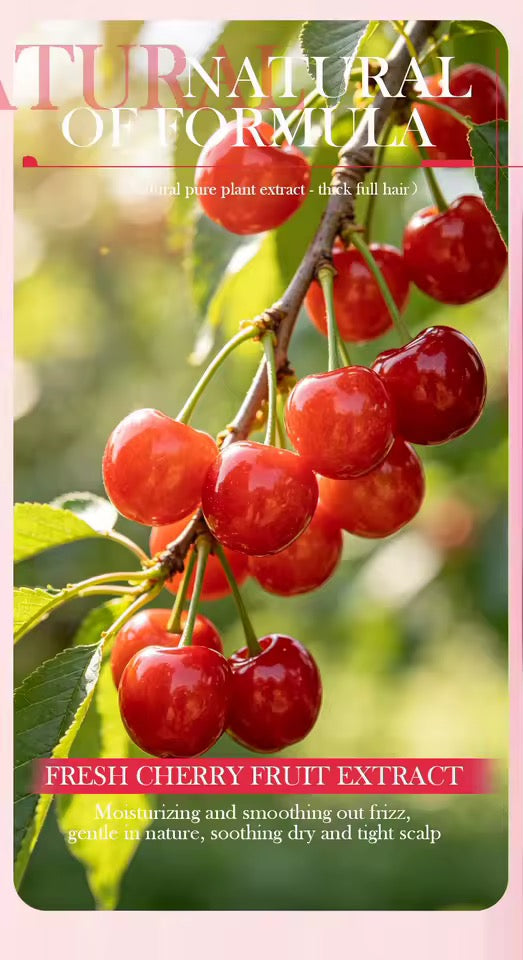 Organic Fruit Cherry Cold Pressed Shampoo Soap for Hair Care Without Silicone, Cleanses the Scalp, Nourishes Hair & Controls Oil